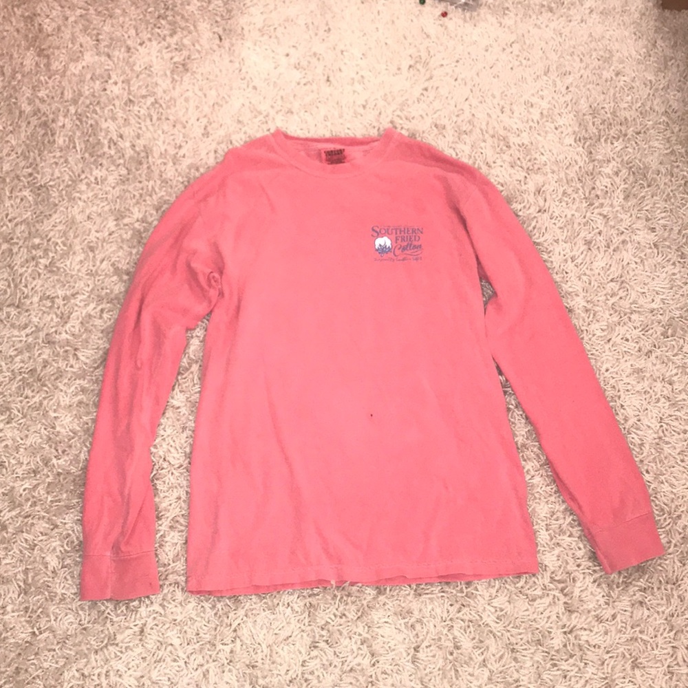 Southern fried cotton pink long sleeve